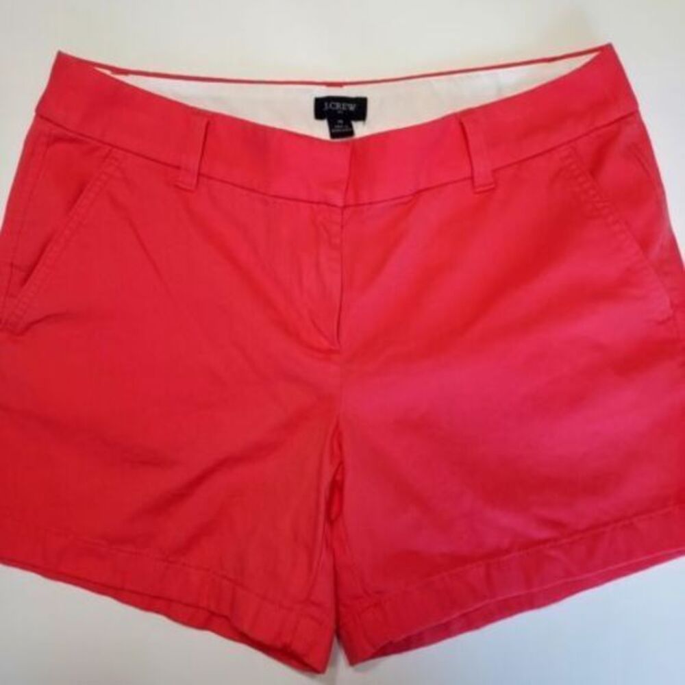 J Crew Shorts Womens Size 4 Pink Flat Front Chino Casual Preppy Pockets‎